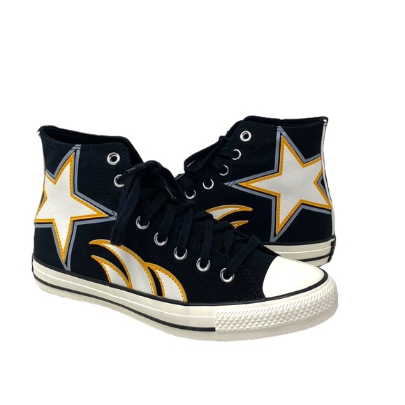 Converse Chuck Taylor High Top Shoes Canvas Black Yellow Women's Size A08007C - Picture 4 of 9